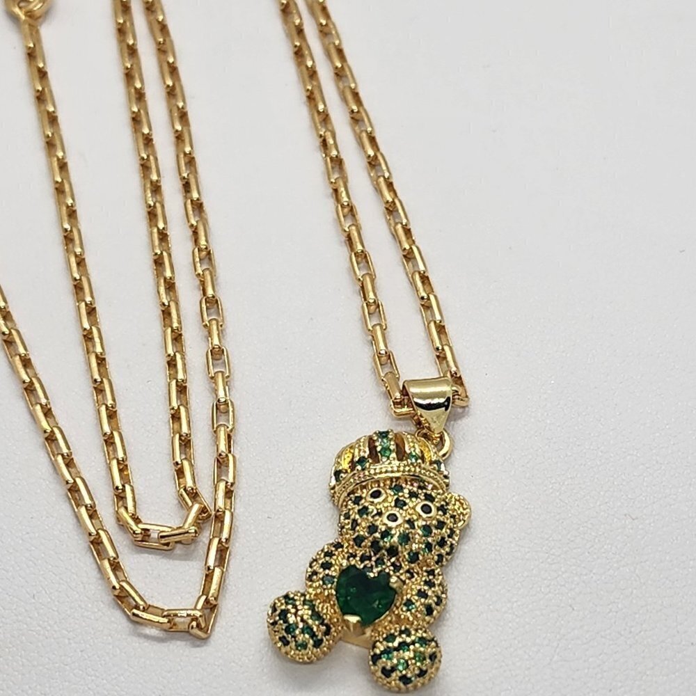 Brand New Crown Teddy Bear Necklace